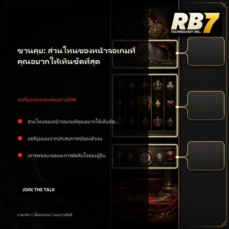ชวนคุย: ส่วนไหนของหน้าจอเกมที่คุณอยากให้เห็นชัดที่สุด | RB7 Gaming
