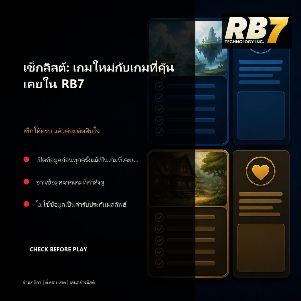 เช็กลิสต์: เกมใหม่กับเกมที่คุ้นเคยใน RB7 | RB7 Gaming