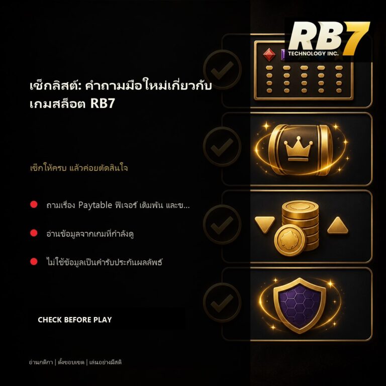 เช็กลิสต์: คำถามมือใหม่เกี่ยวกับเกมสล็อต RB7 | RB7 Gaming
