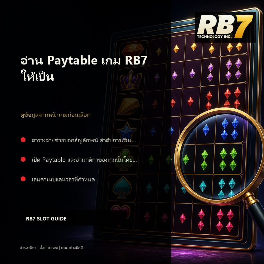 อ่าน Paytable เกม RB7 ให้เป็น | RB7 Gaming