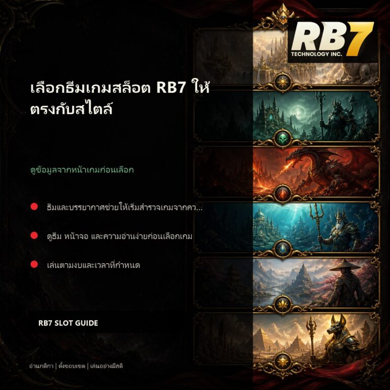 เลือกธีมเกมสล็อต RB7 ให้ตรงกับสไตล์ | RB7 Gaming