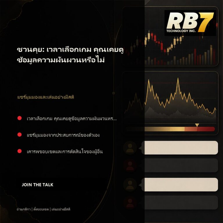 ชวนคุย: เวลาเลือกเกม คุณเคยดูข้อมูลความผันผวนหรือไม่ | RB7 Gaming