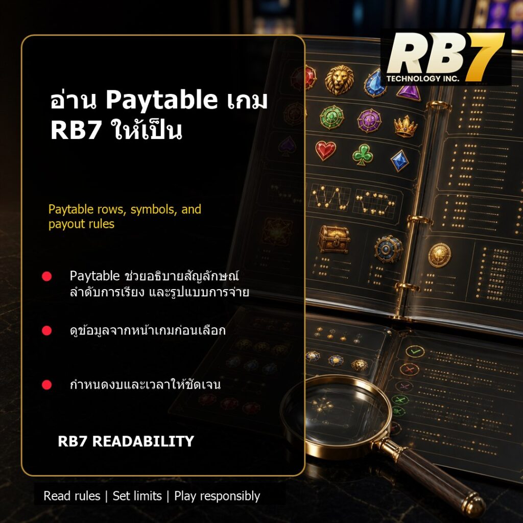 อ่าน Paytable เกม RB7 ให้เป็น | RB7 Gaming