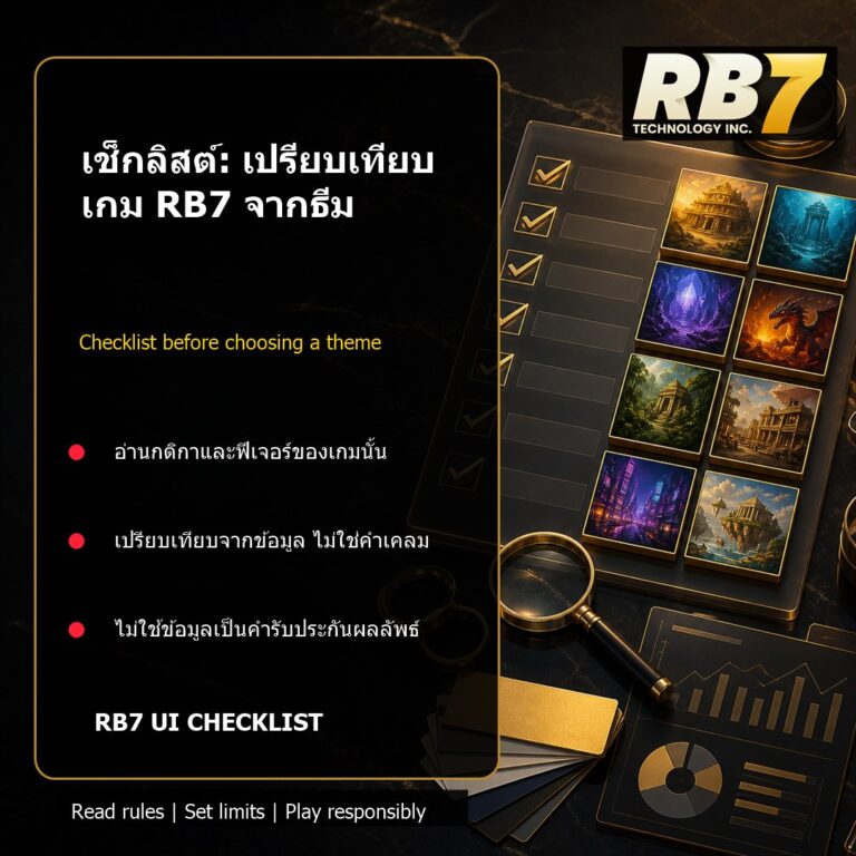 เช็กลิสต์: เปรียบเทียบเกม RB7 จากธีม | RB7 Gaming