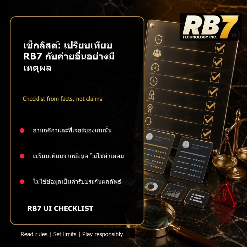 เช็กลิสต์: เปรียบเทียบ RB7 กับค่ายอื่นอย่างมีเหตุผล | RB7 Gaming