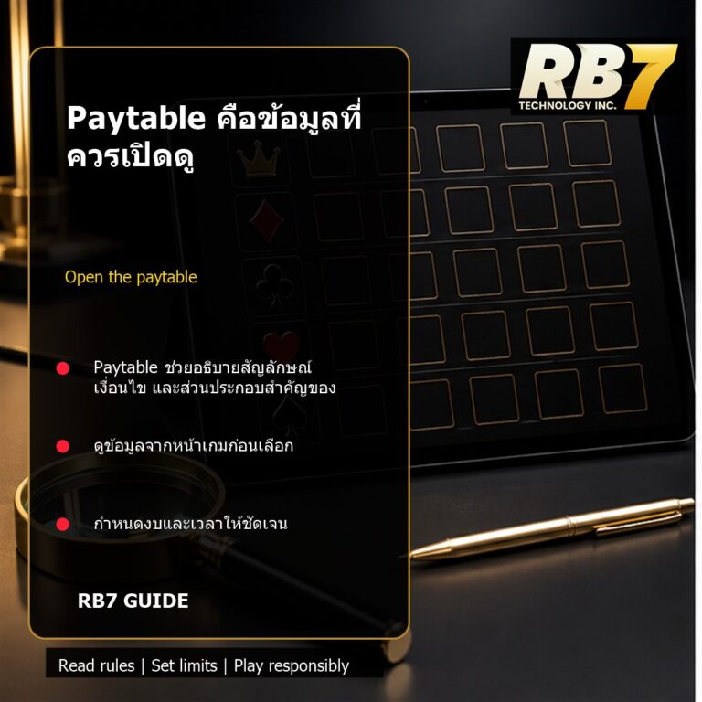 Paytable คือข้อมูลที่ควรเปิดดู | RB7 Gaming