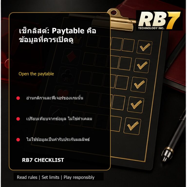 เช็กลิสต์: Paytable คือข้อมูลที่ควรเปิดดู | RB7 Gaming