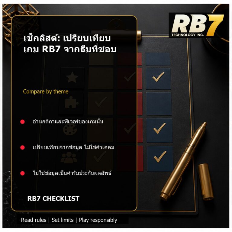 เช็กลิสต์: เปรียบเทียบเกม RB7 จากธีมที่ชอบ | RB7 Gaming